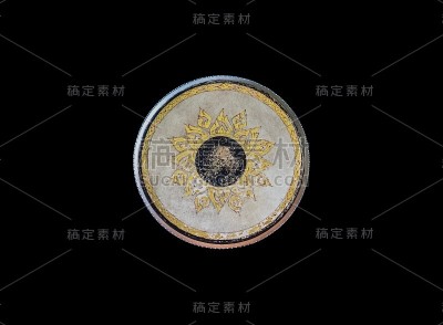 佛教鼓孤立在黑色背景