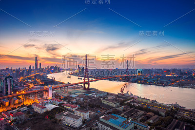 上海现代大桥鸟瞰图