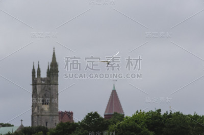 大白鹭大楼阴天