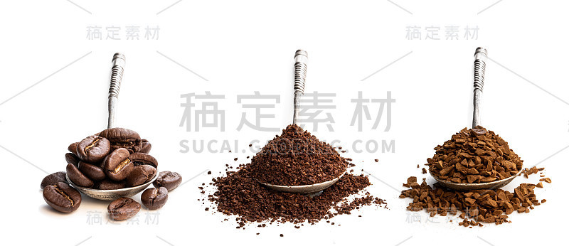 三种不同的咖啡分离上白