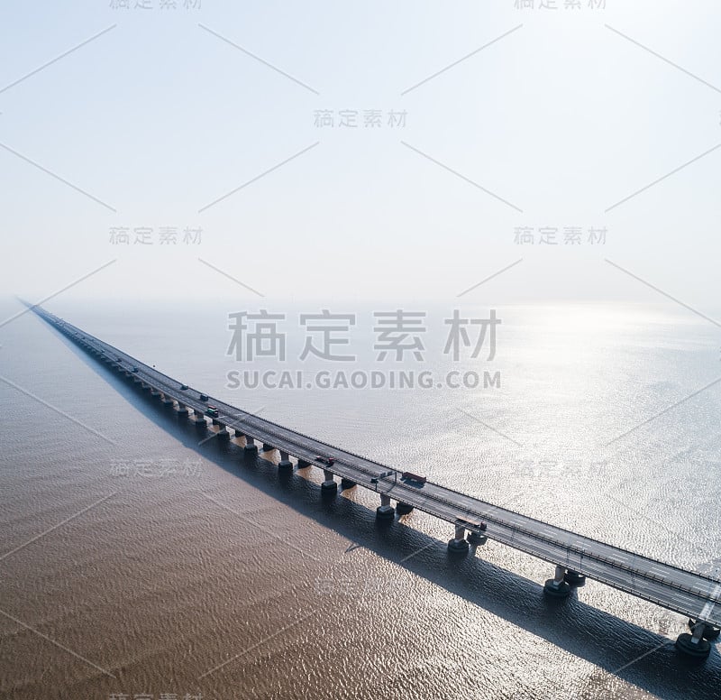 跨海大桥鸟瞰图，东海大桥