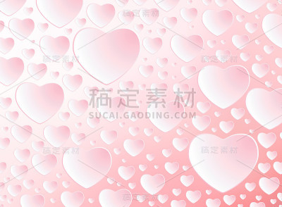 情人节快乐的图案心形粉红色在浅粉色的背景矢量插图