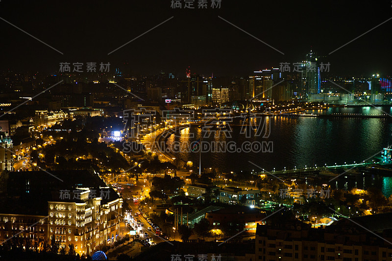 阿塞拜疆共和国首都巴库市的夜景