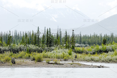 春天的碧玉景观，加拿大落基山脉，阿尔伯塔，加拿大