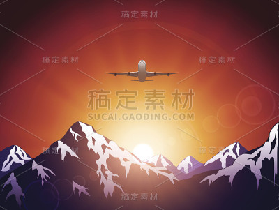 飞机在山