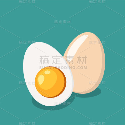 整个鸡蛋和半个鸡蛋