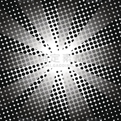 Retro rays comic black white background.