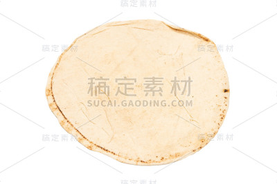 烤皮塔面包孤立的白色背景。