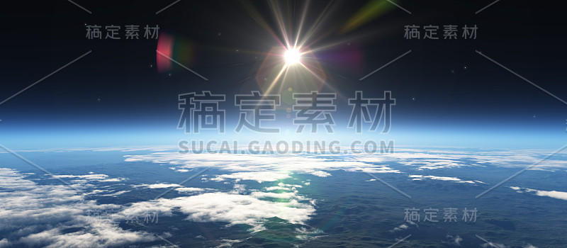 从太空中日出