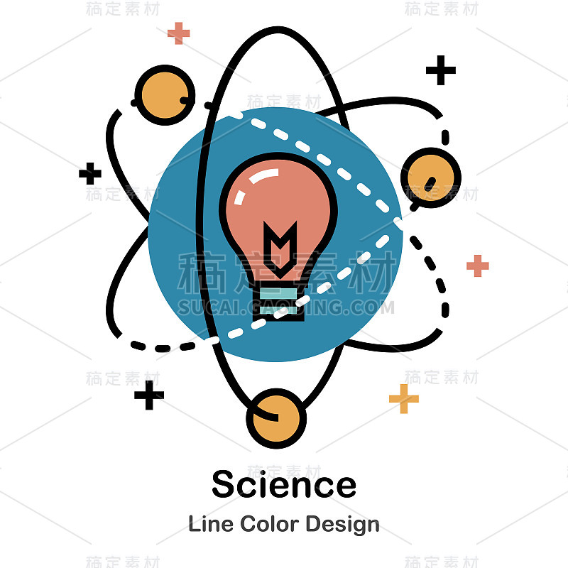 科学线彩色图标