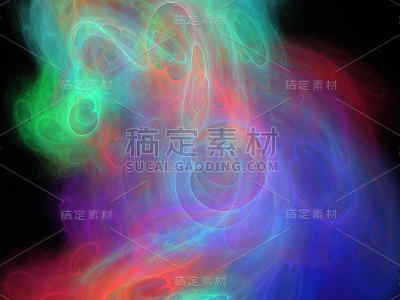 黑色上的数字分形