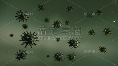 3 d渲染。抽象病毒说明概念