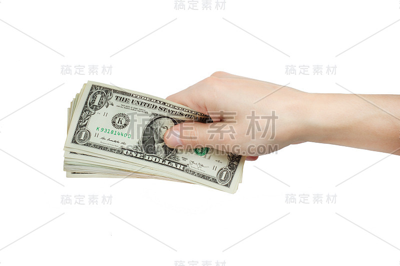 男人给的钱孤立在白人身上