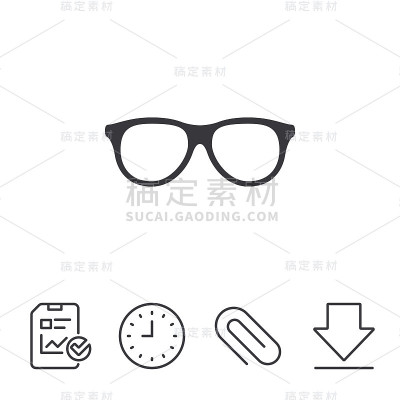复古眼镜标志图标。眼镜框的象征。