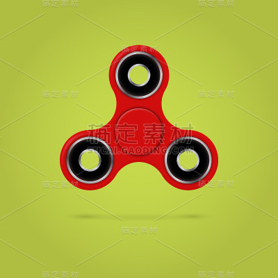 红色指尖陀螺压力缓解玩具。3 d演示。