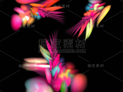 黑色上的数字分形