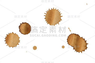 咖啡污渍孤立在白色背景上。