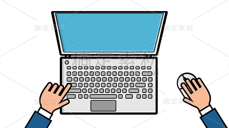 Vector illustration of a man working with his hand