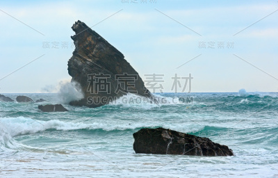 大西洋海岸多云天气，葡萄牙。
