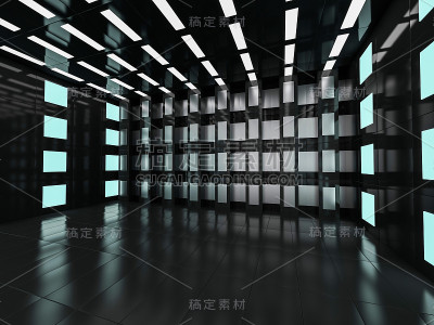 抽象的现代建筑背景。3 d
