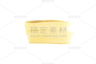 矩形的金色笔触或涂抹。前视图。模仿与复制空间。