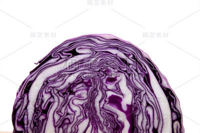 白底上的鲜红卷心菜