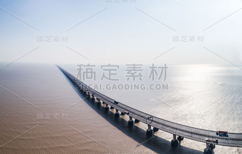 跨海大桥鸟瞰图，东海大桥