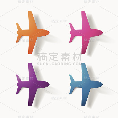纸夹贴纸:飞机客机