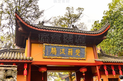 灵隐寺的佛塔之一。中国最大的佛教寺庙之一