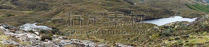 一个高海拔湖泊的全景图