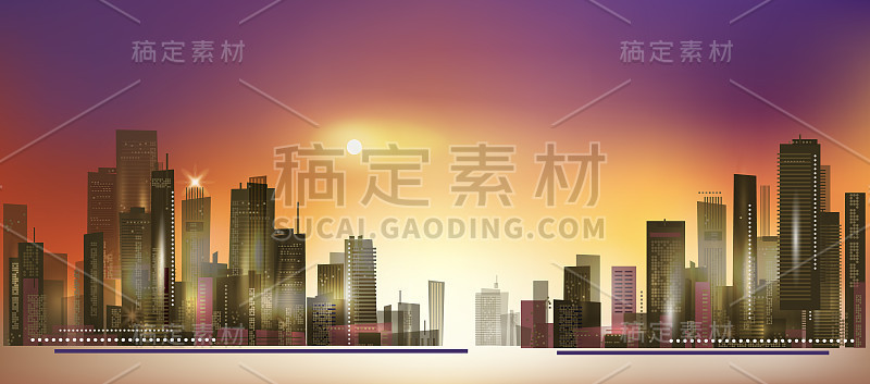 夜晚的城市背景