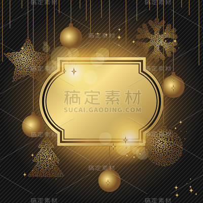 优雅的圣诞背景与金色晚舞会