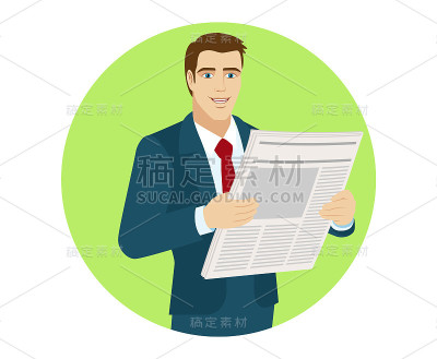 看报纸的商人