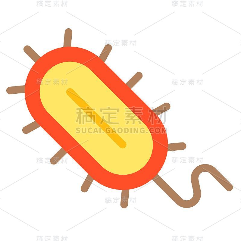 病毒或细菌载体插图，平面风格图标