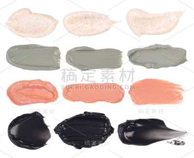 化妆面具涂抹孤立的白色背景