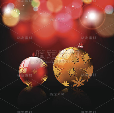 圣诞背景与圣诞球
