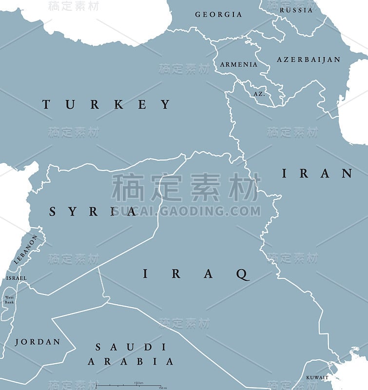 库尔德国家政治地图