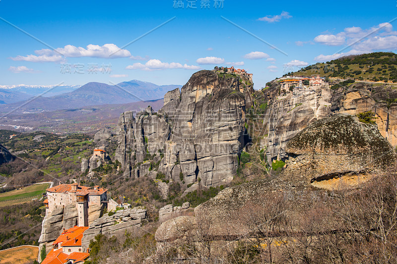 希腊塞萨利迈特拉山的修道院建筑群。联合国教科文组织世界遗产名录