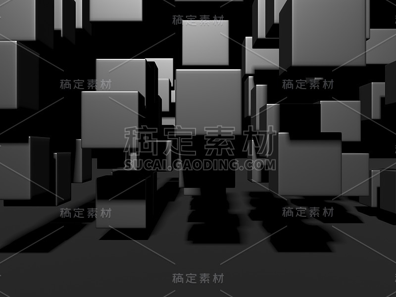 抽象的黑色立方体未来设计背景