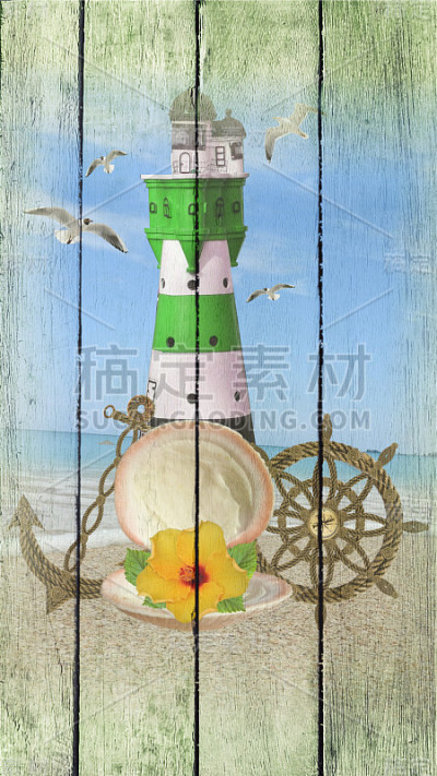 把舵锚放在木头上