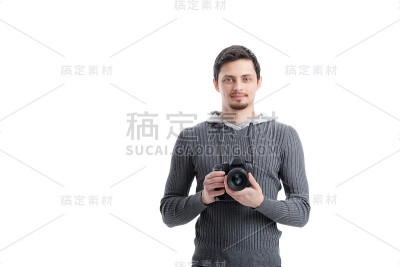 成功的专业摄影师使用单反数码相机iso
