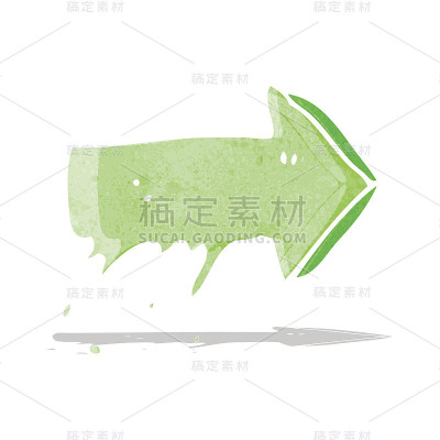 卡通滑指向箭头符号