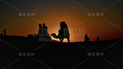 骆驼节剪影图片发生在拉贾斯坦邦的Jaisalmer。