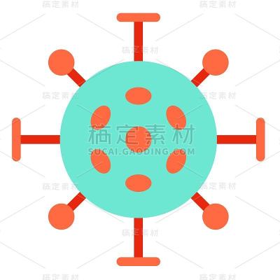 病毒或细菌载体插图，平面风格图标