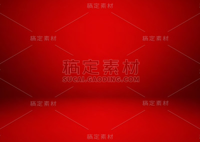 空的红色工作室，用作背景展示您的产品