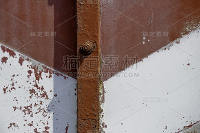红色和白色铁路切换标志细节