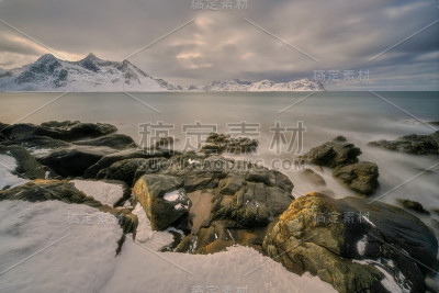 美丽的挪威风景，罗浮敦群岛周围，斯堪的纳维亚半岛