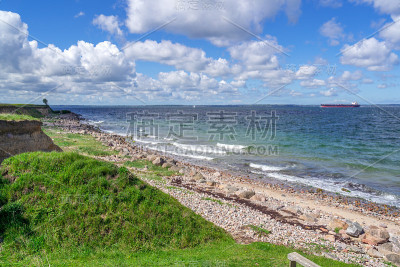 在Ven岛海岸线，斯坎，瑞典的海景