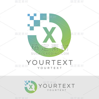 技术初始字母X图标设计