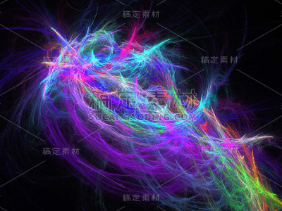 黑色上的数字分形